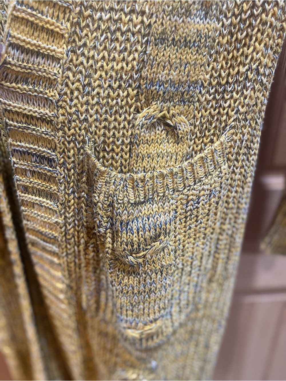 Agnes & Dora Long Mustard Knit Cardigan - Picture 6 of 7